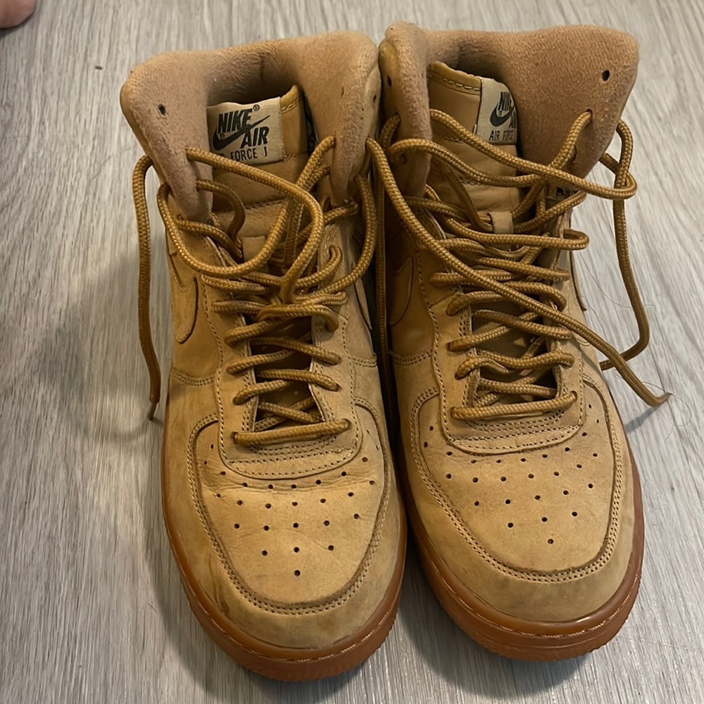 Nike Air Force 1 High Top Brown Sneakers